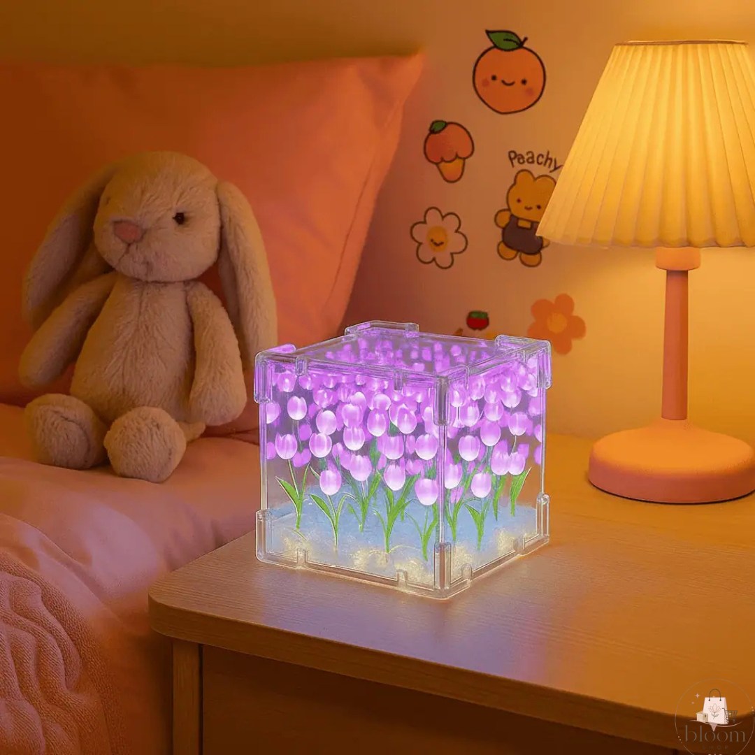 Lampara Cubo Magico de Tulipanes